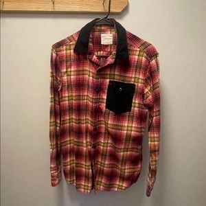 Flannel button down tunic
